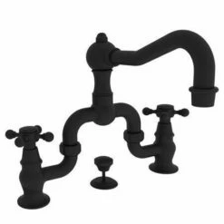 Newport Brass 930B/56 930B Chesterfield Double Handle Widespread Lavatory Faucet With Me, Flat Black