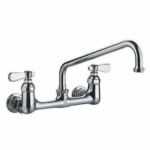 Whitehaus WHFS9814-08-C Heavy Duty Wall Mount Utility Faucet With An Extended Swivel Spout And Lever Handles - Polished Chrome 3 Whitehaus WHFS9814-08-C Heavy Duty Wall Mount Utility Faucet With An Extended Swivel Spout And Lever Handles - Polished Chrome