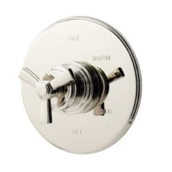 Newport Brass 4-1604BP/15 Miro Single Handle Round Pressure Balanced Shower Trim Plate Only With Metal Spoke Handle In Polished Nickel