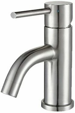 Whitehaus WHS0311-SB -BSS Single Hole, Single Lever Lavatory Faucet, Brushed Stainless Steel