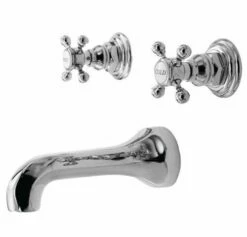 Newport Brass 3-925/03N Astor Double Handle Tub Faucet Trim With Metal Cross Handles, Polished Brass Uncoated