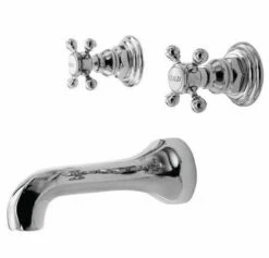 Newport Brass 3-925/15S 3-925 Astor Double Handle Tub Faucet Trim With Metal Cross Handles, Satin Nickel