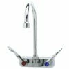 T&S Brass B-1146-02A-WH4 Work Board Faucet, 4" Wall Mount, 017907-40 Swivel Gooseneck, 4" Handles, Aerator -AF SUPPLY Sales Store 41IiiKA z8L