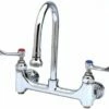 T&S Brass B-0352-04 Wall Mount 8-Inch Centers Rigid Gooseneck With Rose Spray Built-In Stops Medical Faucet -AF SUPPLY Sales Store 41J6v4dwFDL