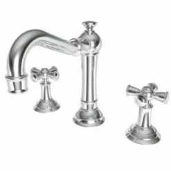 Newport Brass 2460/26 Jacobean Widespread Lavatory Faucet With Country Base, Cross Handles, And 1/2" Valves, Polished Chrome