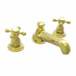 Newport Brass 920/24 Astor Double Handle Widespread Lavatory Faucet With Metal Cross Handles (Low Lea, Polished Gold