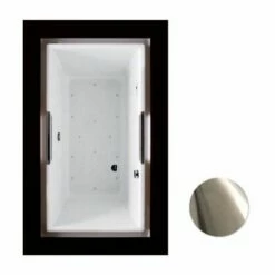 Toto ABR930T#01YBN Lloyd Air Bath Tub With Right Keypad And Left Blower With Brushed Nickel Grab Bar Only, Cotton