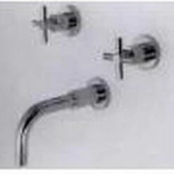 Newport Brass 3-995/54 Gloss Black East Linear Wall Mounted Roman Tub Faucet Trim With Metal Cross Handles