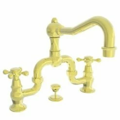Newport Brass 930B/01 Chesterfield Double Handle Widespread Lavatory Faucet With Metal Cross Handles (, Forever Brass