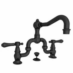 Newport Brass 1030B/15A Chesterfield Double Handle Widespread Lavatory Faucet With Metal Lever Handles (, Antique Nickel (Pewter)