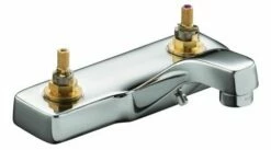 Kohler 7403-CP 7403-CP Triton Centerset Lavatory Faucet With Chain And Stopper, Requires Handles, Polished Chrome