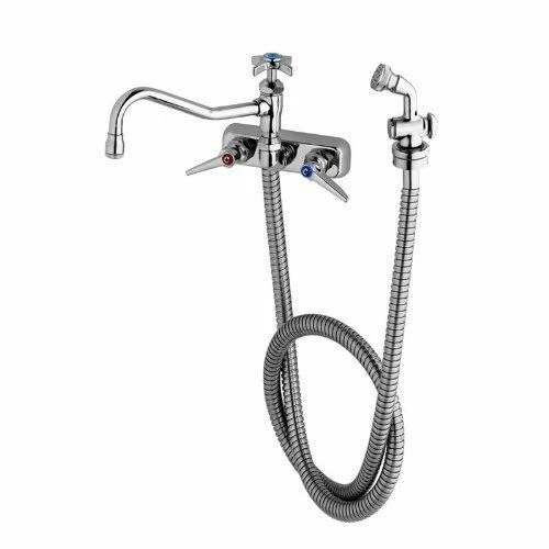 T&S Brass B-1157 Work Board Faucet, Wall Mount, 8" Centers, 8" Swing Nozzle With Diverter, Hose, Spray Valve 3 T&S Brass B-1157 Work Board Faucet, Wall Mount, 8" Centers, 8" Swing Nozzle With Diverter, Hose, Spray Valve