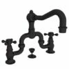 Newport Brass 930B/08W Chesterfield Double Handle Widespread Lavatory Faucet With Metal Cross Handles (, Weathered Copper