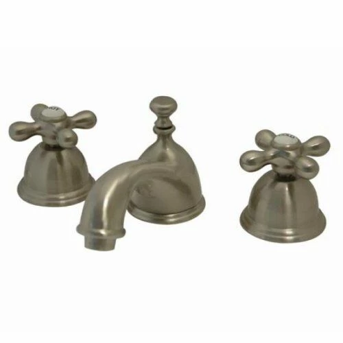 Kingston Brass KS3968AX Restoration Widespread Lavatory Faucet With Metal Cross Handle, Satin Nickel 3 Kingston Brass KS3968AX Restoration Widespread Lavatory Faucet With Metal Cross Handle, Satin Nickel