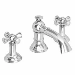 Newport Brass 2420/26 Aylesbury Widespread Lavatory Faucet With Cross Handles, Short Country Base, And 1/2" Valves, Polished Chrome