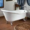 Cheviot Slipper Cast Iron Claw Foot Bathtub White / White With Chrome Feet -AF SUPPLY Sales Store 51Cecw5fKrL