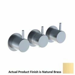 Vola 5401AP-19 3/4" Thermostatic Mixer And Diverter In Natural Brass