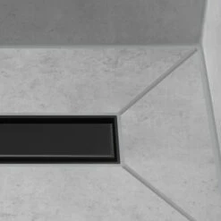 Hansgrohe 56041671 RainDrain Match Trim Zero/ Tile 39 3/8" With Height Adjustable Frame In Matte Black -AF SUPPLY Sales Store 56041671 5