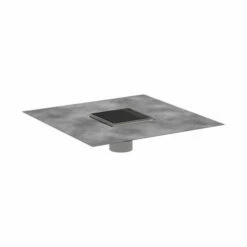 Hansgrohe 56132801 RainDrain Brilliance Point Drain Set 4"x 4" Trim With Height Adjustable Frame And Rough Brushed Stainless Steel GPM