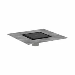 Hansgrohe 56134671 RainDrain Brilliance Point Drain Set 6"x 6" Trim Tileable Rear Cover And Rough Matte Black GPM