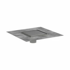 Hansgrohe 56134801 RainDrain Brilliance Point Drain Set 6"x 6" Trim Tileable Rear Cover And Rough Brushed Stainless Steel GPM
