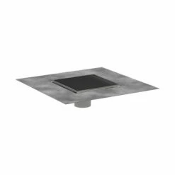 Hansgrohe 56136801 RainDrain Brilliance Point Drain Set 6"x 6" Trim With Height Adjustable Frame And Rough Brushed Stainless Steel GPM