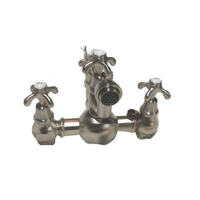 Sigma 7.00481521.42 Floor Mount Tub Filler With Telephone Handle Hand Shower, Risers, And Shut-off Kit In Satin Nickel 4 Sigma 7.00481521.42 Floor Mount Tub Filler With Telephone Handle Hand Shower, Risers, And Shut-off Kit In Satin Nickel - Image 2