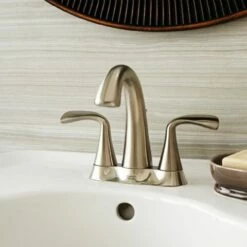 American Standard 7186201.295 Fluent Centerset Bathroom Faucet In Satin Nickel