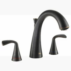 American Standard 7186811.278 Fluent 1.2 GPM Widespread Bathroom Faucet With Red And Blue Indicators And Pop-Up Drain Assembly In Legacy Bronze