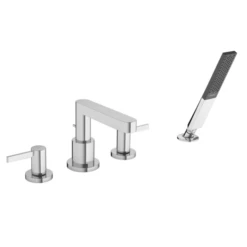 Hansgrohe 76443001 Finoris 1.75 GPM 4 Holes Deck Mounted Roman Tub Set Trim With Handshower In Polished Chrome (Rough In Sold Separately)