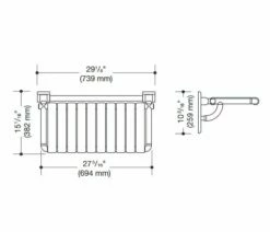 Hewi 801.51US450 99 Rectangular 27-5/16" L X 15-1/16" W X 10-3/16"H Shower Compartment Seat With Lift-up Feature In Pure White -AF SUPPLY Sales Store 80151us450 1