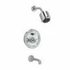 Jado 853495.150 Classic Pressure Balance Tub And Shower Trim Kit With Cross Handle, Platinum Nickel