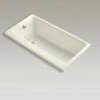 Kohler 877-96 Highbridge 60" L X 32" W X 17.5" H Rectangular Alcove Bath With Left Hand Drain In Biscuit -AF SUPPLY Sales Store 877 96