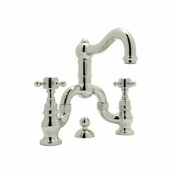 Rohl A1419XMPN-2 Acqui Deck Mount Bridge Lavatory Faucet In Polished Nickel