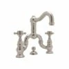 Rohl A1419XMSTN-2 Acqui Deck Mount Bridge Lavatory Faucet In Satin Nickel