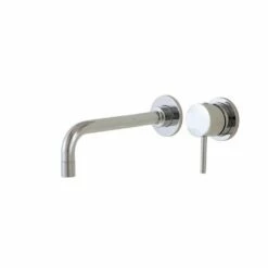Aquabrass ABFB61029PC Wallmount Lavatory Faucet W/ 9" Spout & Straight Lever 61029pc Polished Chrome