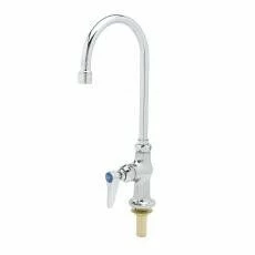 T&S Brass B-0305 Single Pantry Faucet, Deck Mount, Swivel/Rigid Gooseneck, Stream Regulator