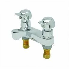 T&S Brass B-0831-02VR-PA Metering Faucet, Deck Mount, 4" Centers, Pivot-Action Metering, 0.5 GPM VR Outlet Device