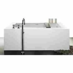 WetStyle BC0101-PC-COP-MA Cube Free Standing Soaker Tub In White Matte