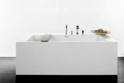 WetStyle BC0206-BN-COP-MA Cube Collection Free Standing Soaker Tub In White Matte
