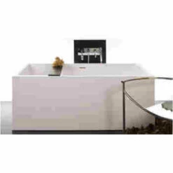 WetStyle BC0405-BN-GA Cube Free Standing Soaker Tub In White True High Gloss