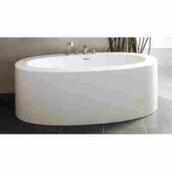WetStyle BOV02-PC-COP-GA Ove Collection Freestanding Soaker Tub In White True High Gloss