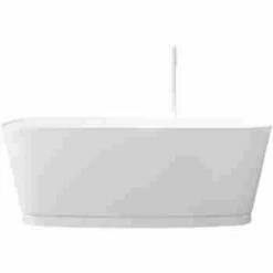 WetStyle BST01-PC-MA Straight Freestanding Soaker Tub In White Matte