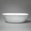 Blu Bathworks BT0402N16-01M Coco Blu Stone Freestanding Oval Bathtub, White Matte , 65 X 25.5 X 19.75