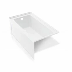 Blu Bathworks BT2110.15L Skirted 60"L X32"W X24"H Drop-In Acrylic Left Drain Bathtub In White Gloss