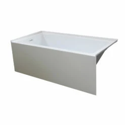 Emory And Bond EB407608 Essex Three Wall Alcove Bath Tub 60"L X 30"W X 22"H, Acrylic, Glossy, Rectangular, Left Hand Drain, 53 Gallons
