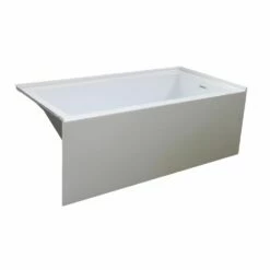 Emory And Bond EB408606 Essex Three Wall Alcove Bath Tub 60"L X 32"W X 22"H, Acrylic, Glossy, Rectangular, Right Hand Drain, 55 Gallons