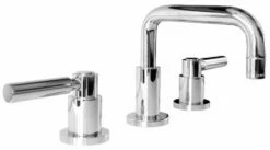 Milano GAN100PC NAP100PC Napoli Three Hole Lever Handles Pop Up Lavatory Faucet In Polished Chrome