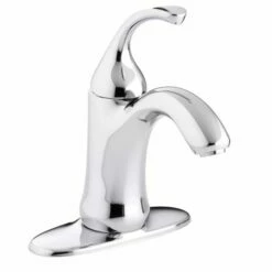 Kohler 10215-4-CP Forte Single Hole Bathroom Faucet With Metal Pop-Up Drain Assembly In Polished Chrome
