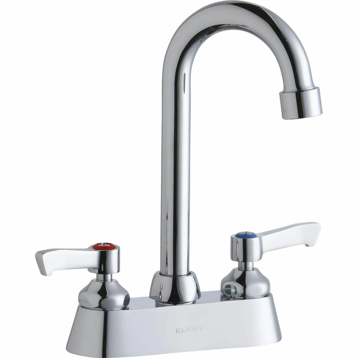 Elkay LK406GN04L2 4" Centerset With Exposed Deck Faucet With 4" Gooseneck Spout 2" Lever Handles Chrome 3 Elkay LK406GN04L2 4" Centerset With Exposed Deck Faucet With 4" Gooseneck Spout 2" Lever Handles Chrome